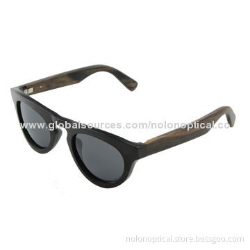 Hot Sale Ebony Wood Sunglasses for Women with UV Protection Lens, OEM/ODM Available